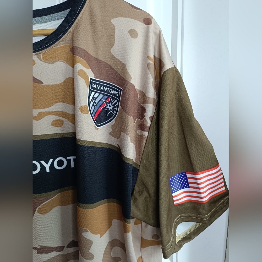 3XL San Antonio FC Camo Jersey USL Soccer Futbol Texas Casual Military Dad Toyot